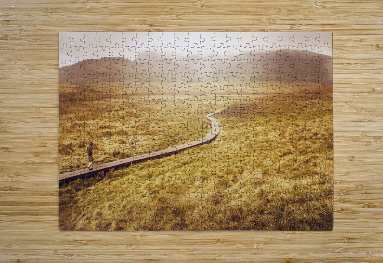 Man on expedition along Cradle Mountain Boardwalk Jorgo Puzzle printing