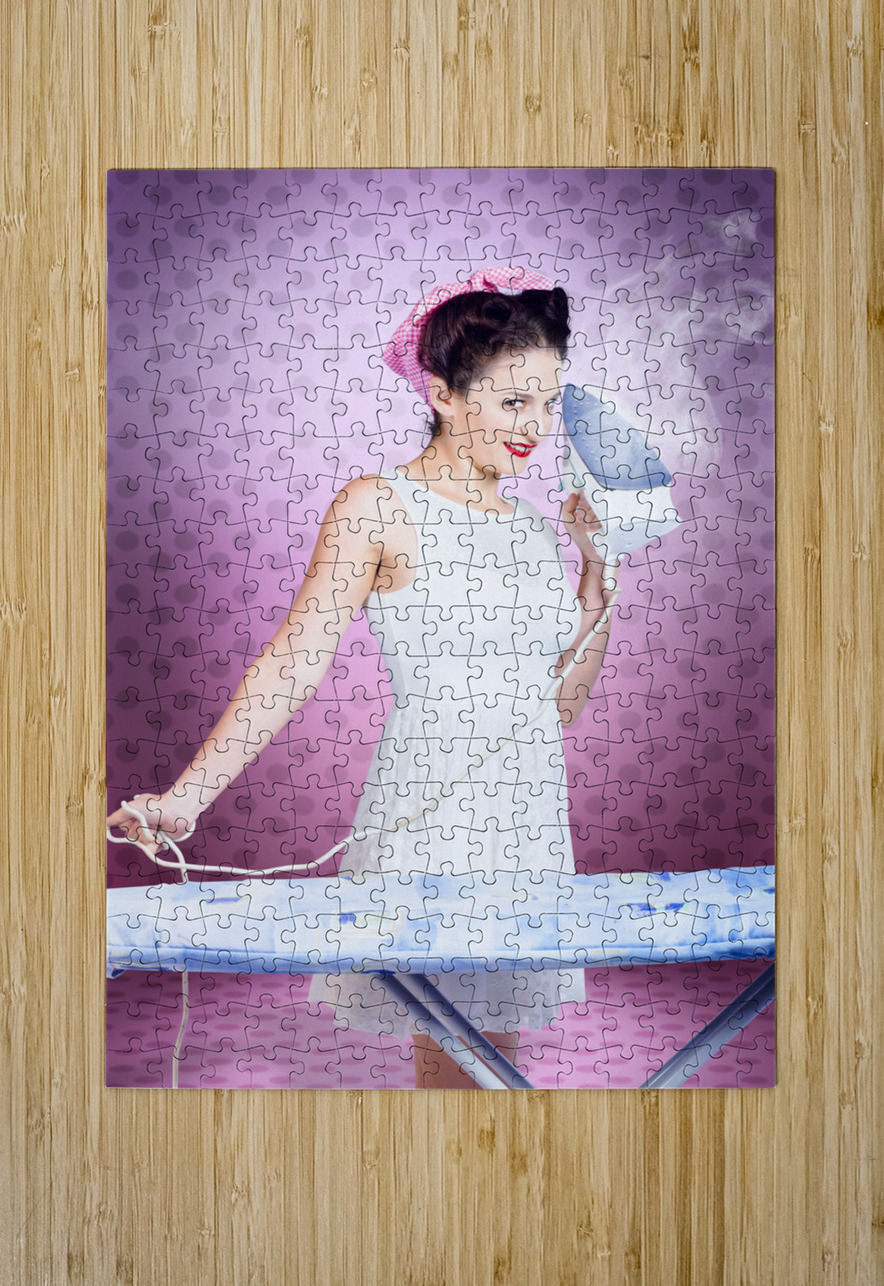 Ironing pinup housewife doing sixties housework Jorgo Puzzle printing