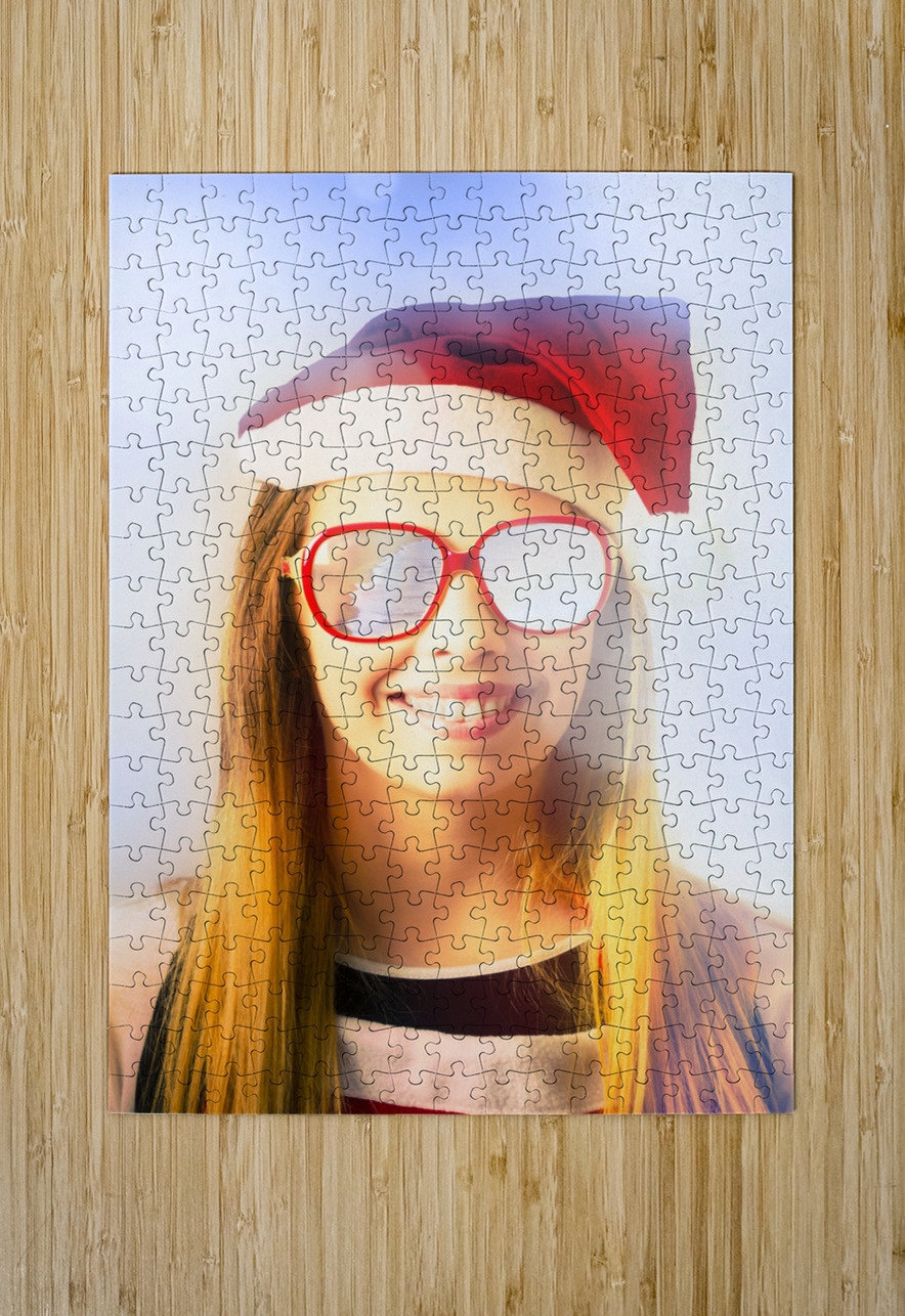Santa hat woman celebrating Christmas in Australia Jorgo Puzzle printing