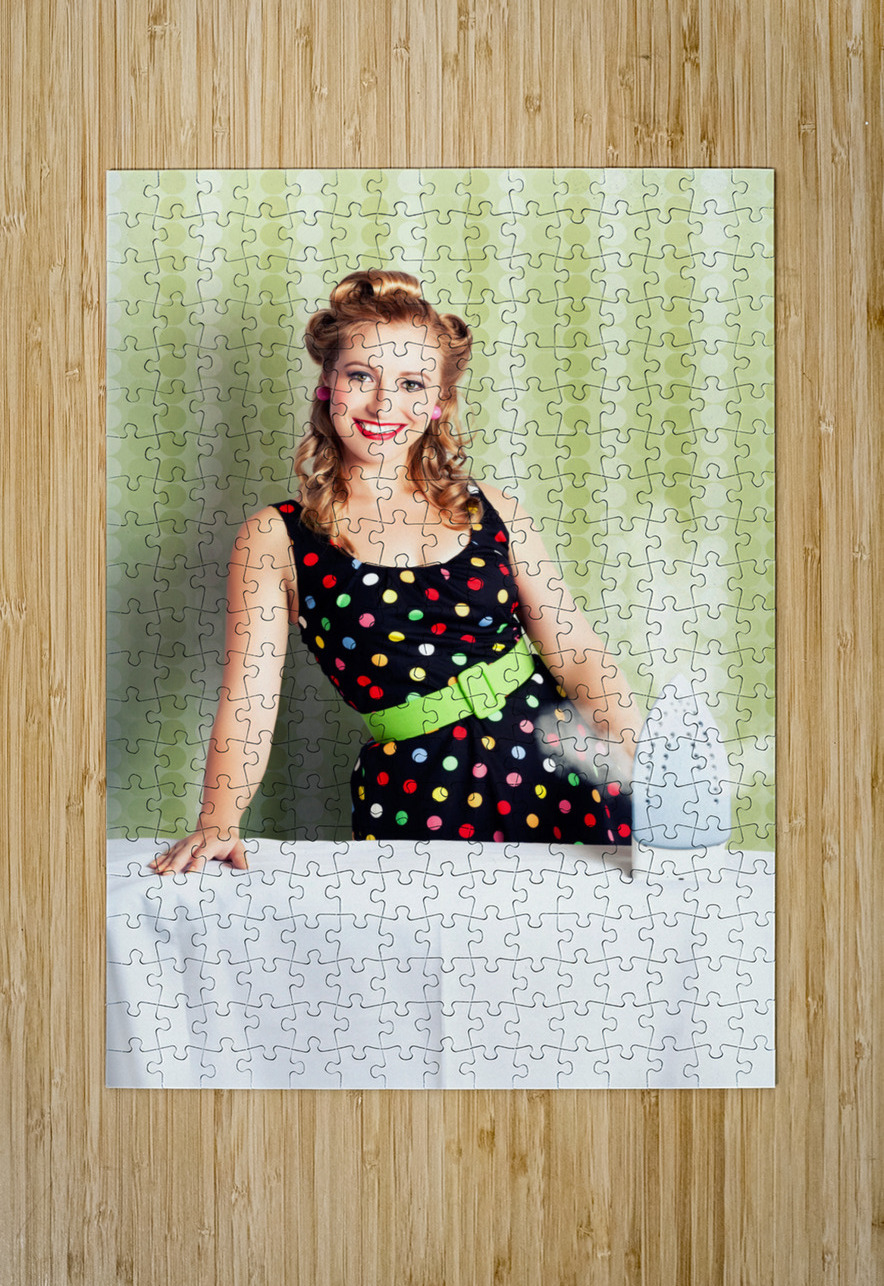 Fifties Classic Portrait Retro House Work Woman Jorgo Puzzle printing