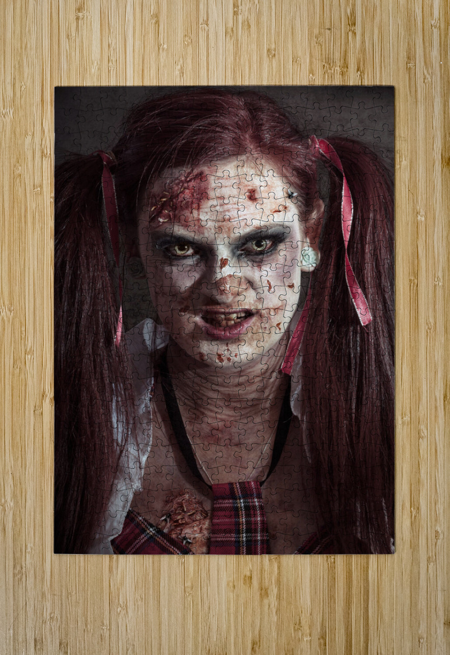 Scary ID photo of female zombie school student Jorgo Puzzle printing