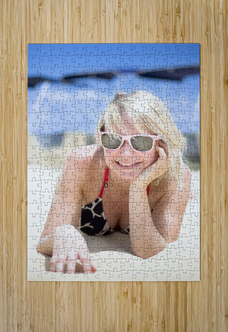 Woman Relaxing On Beach Jorgo Puzzle printing