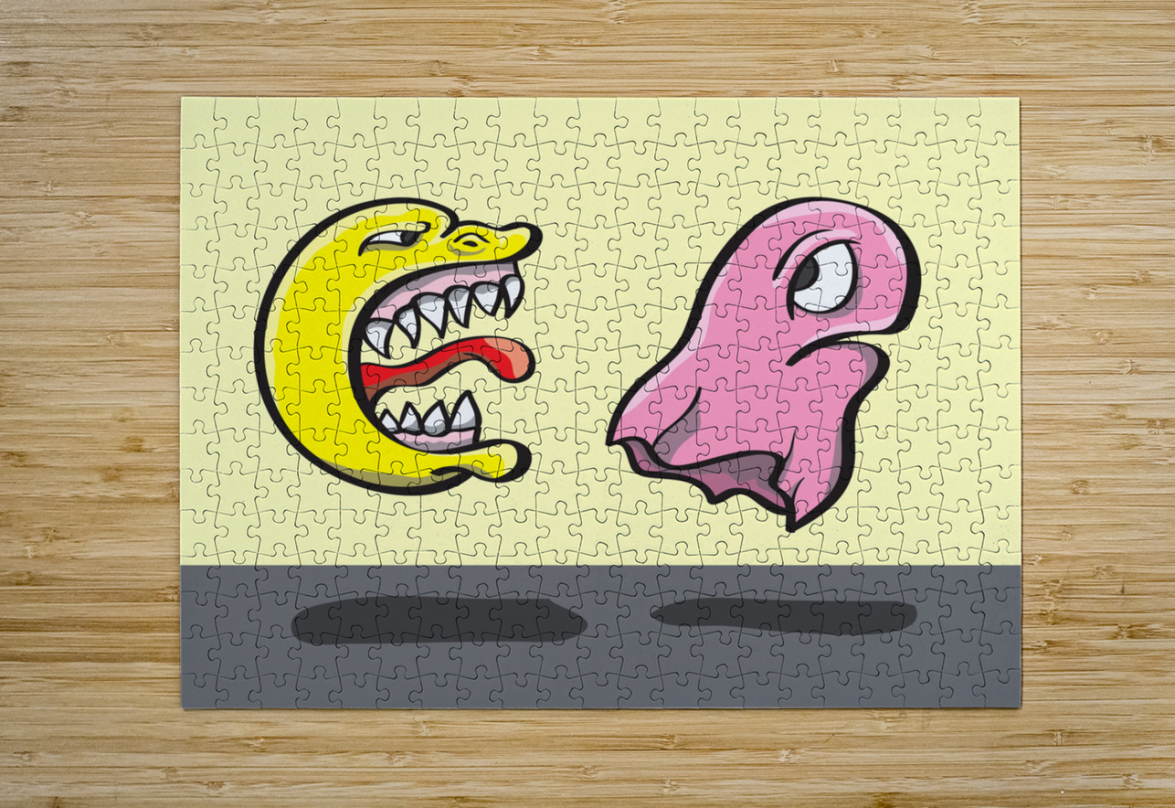 Pac Man and ghost illustration Jorgo Puzzle printing