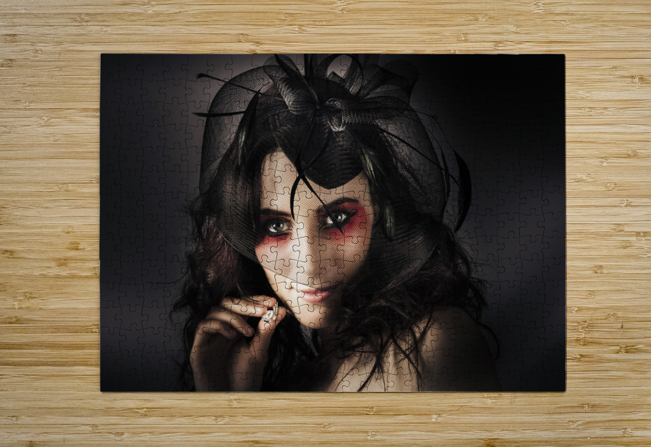 Beautiful Jewellery Woman Wearing Necklace Jorgo Puzzle printing