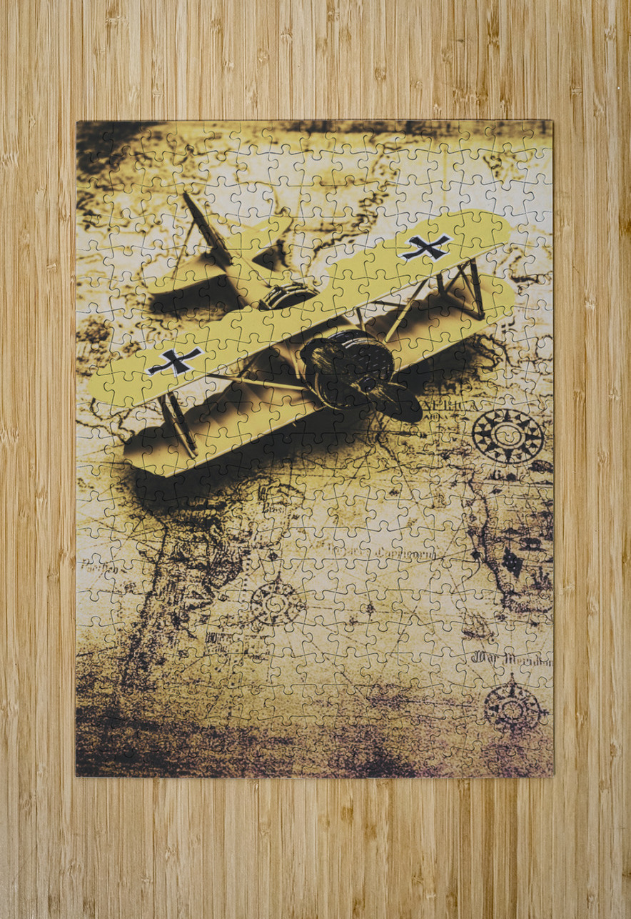 Antique Biplane On Old Map Jorgo Puzzle printing