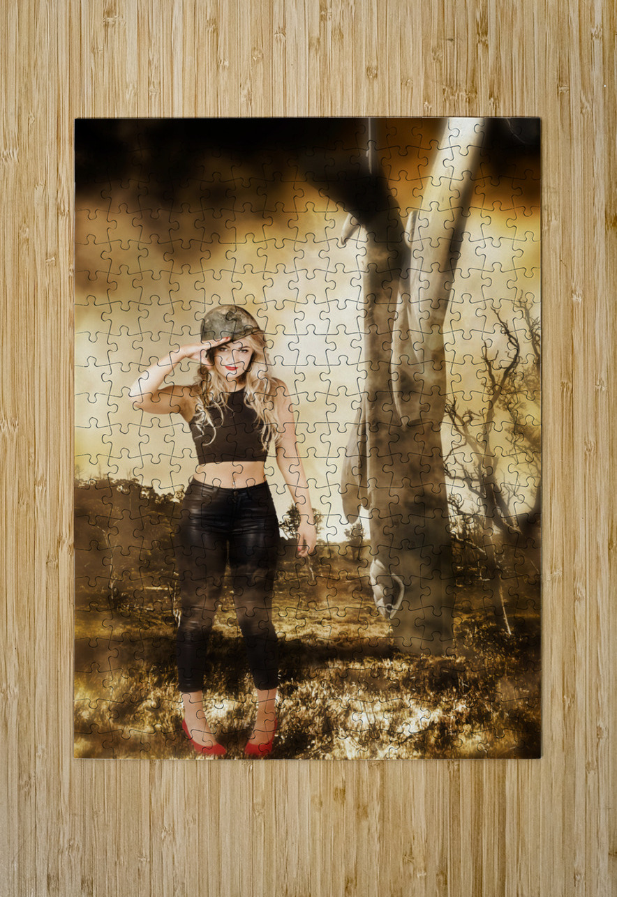 Tough Australian pin-up girl. Spirit of the ANZAC Jorgo Puzzle printing