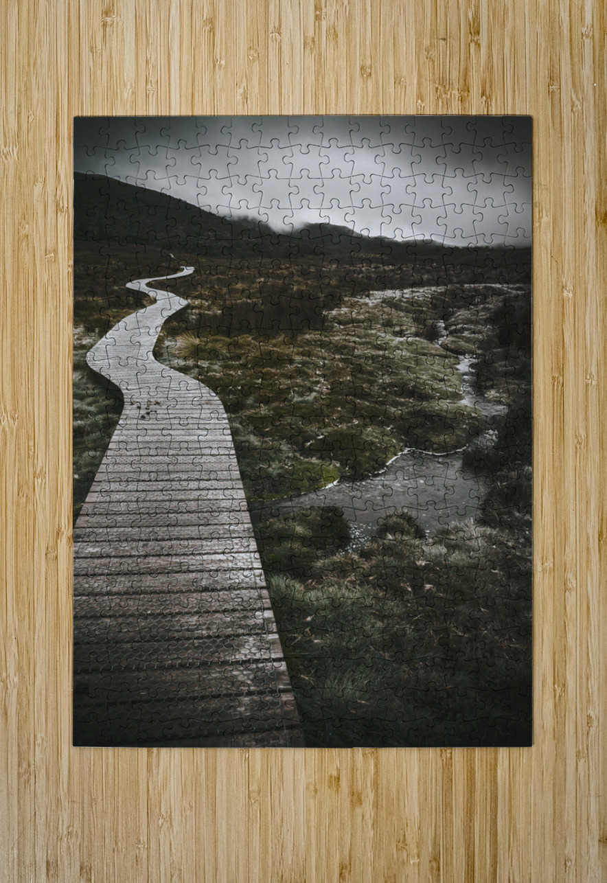 Dark dramatic winter landscape. Path of division Jorgo Puzzle printing