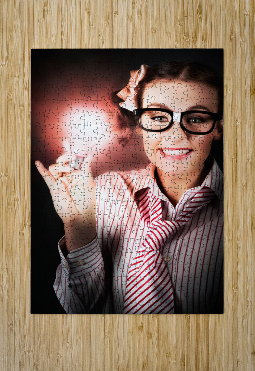Smart Business Person Holding Light Bulb In Hand Jorgo Puzzle printing