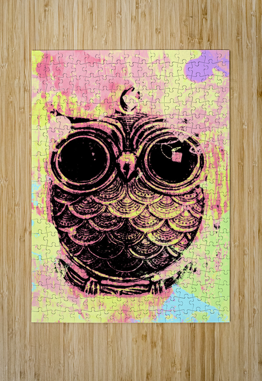 Pop art owl watercolour Jorgo Puzzle printing