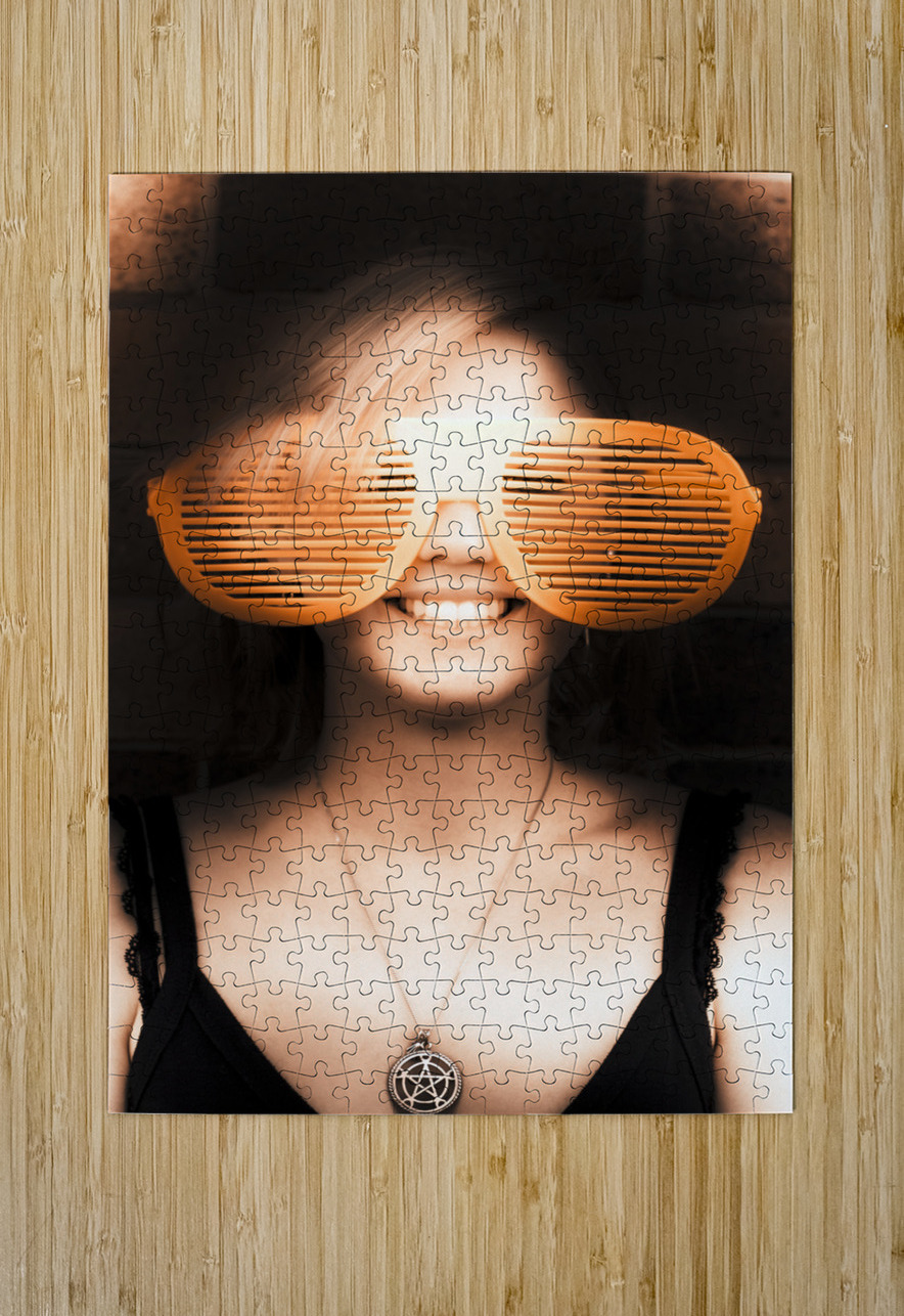 Woman With Funny Sunglasses Jorgo Puzzle printing