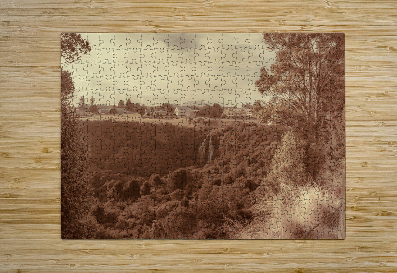 Vintage fine art landscape. Tasmania country towns Jorgo Puzzle printing