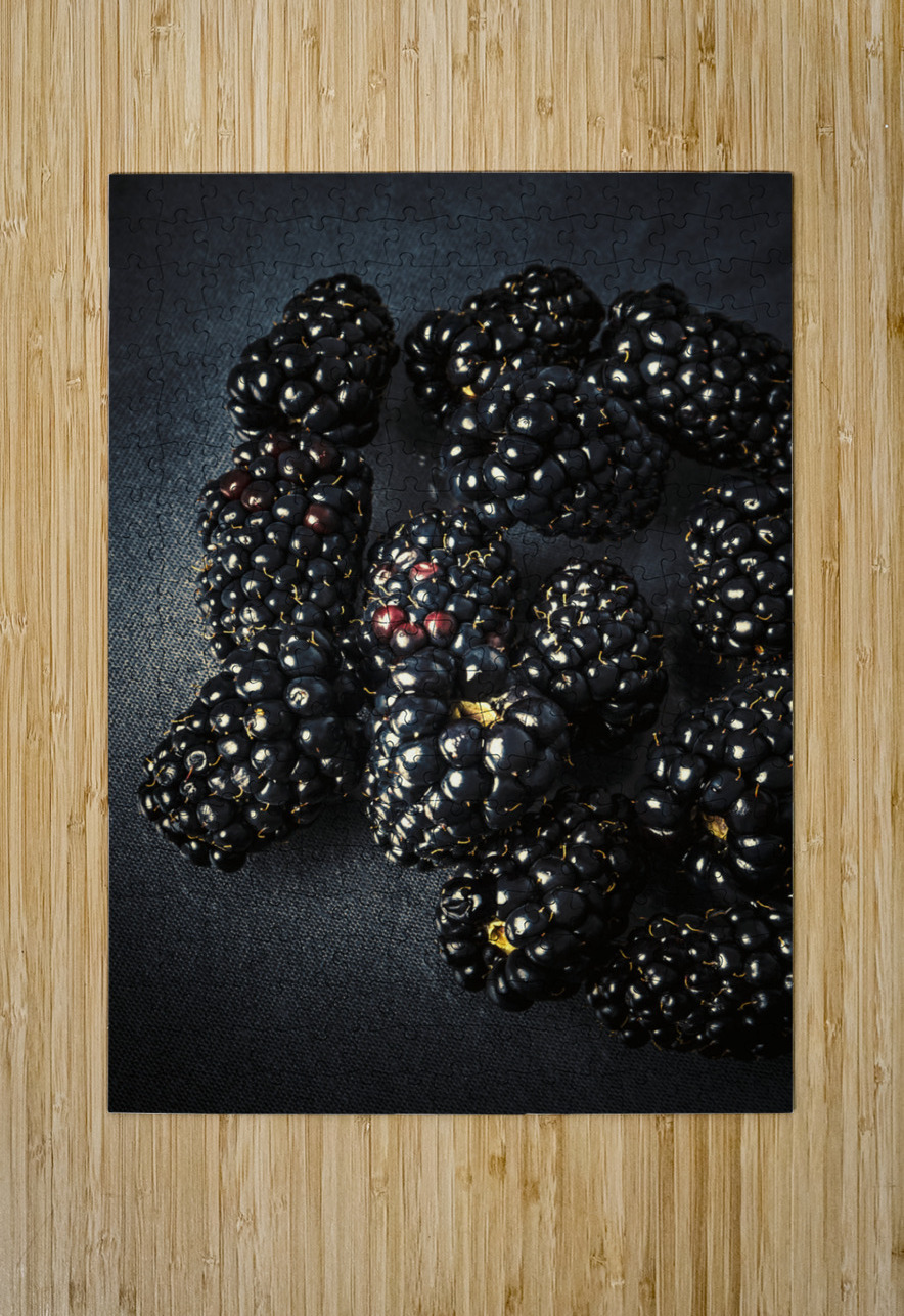 Blackberries on black Jorgo Puzzle printing