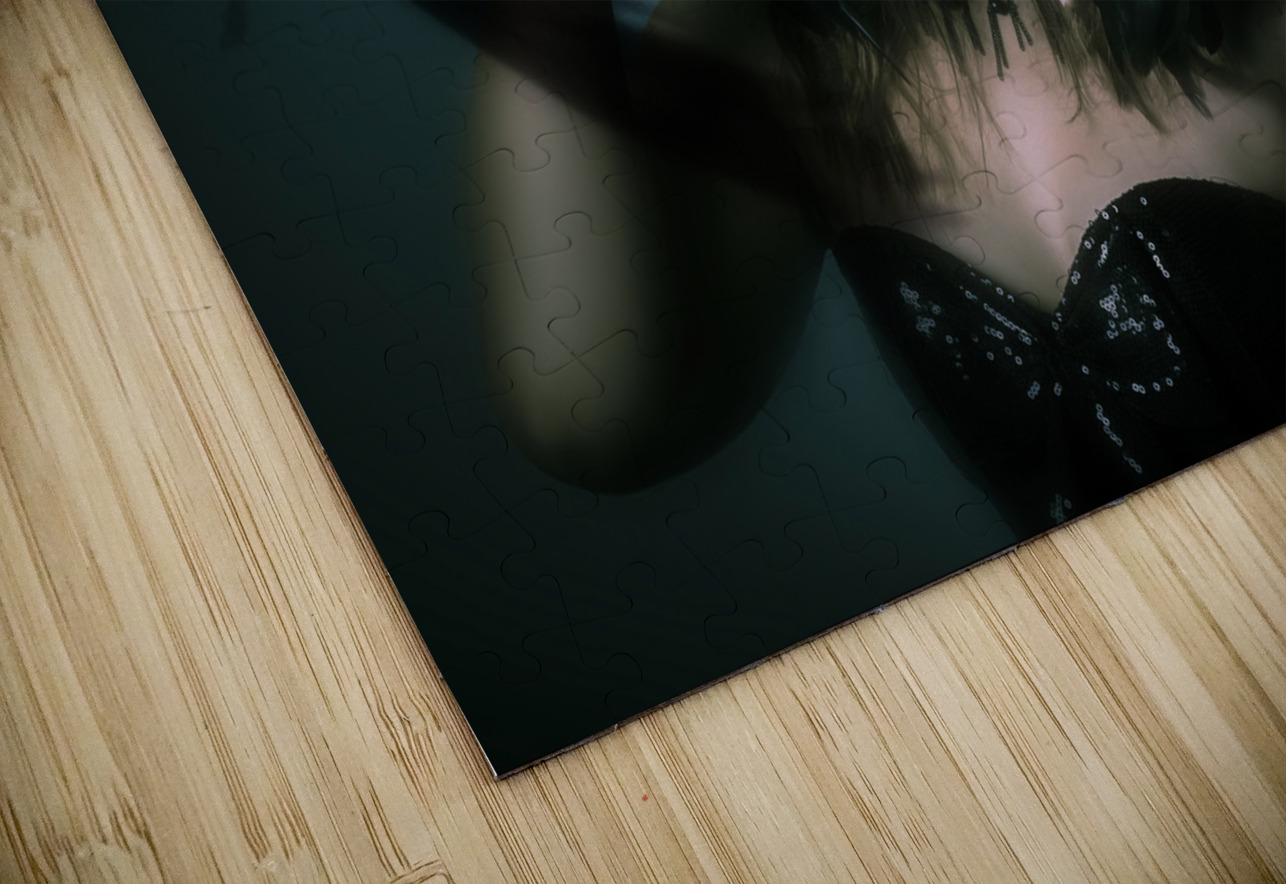 Beautiful mystical girl in delicate black fashion Jorgo Puzzle