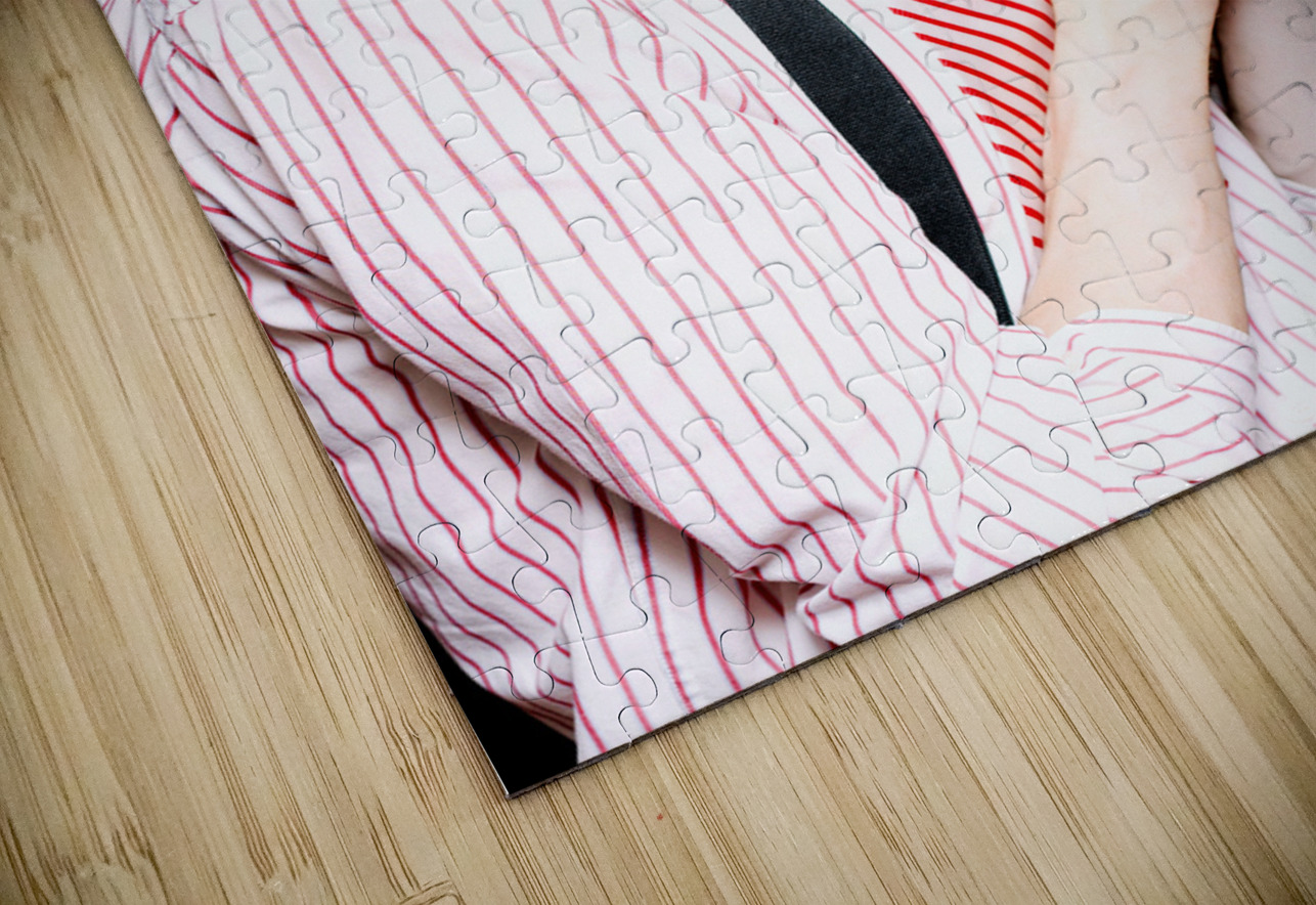 Male Nerd Inventor Holding Brick Mobile Telephone Jorgo Puzzle