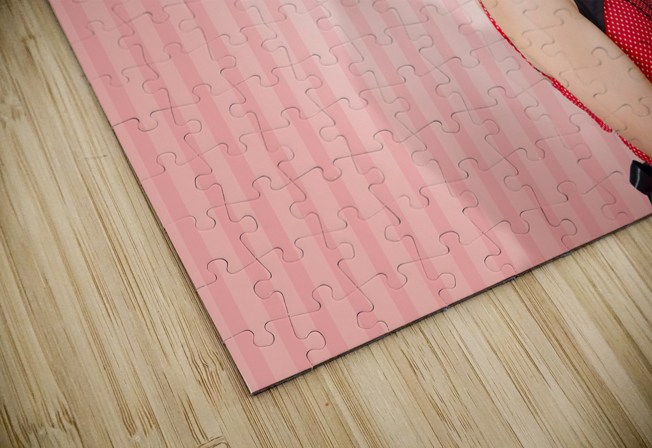 Fashion model straightening long brunette hair Jorgo Puzzle