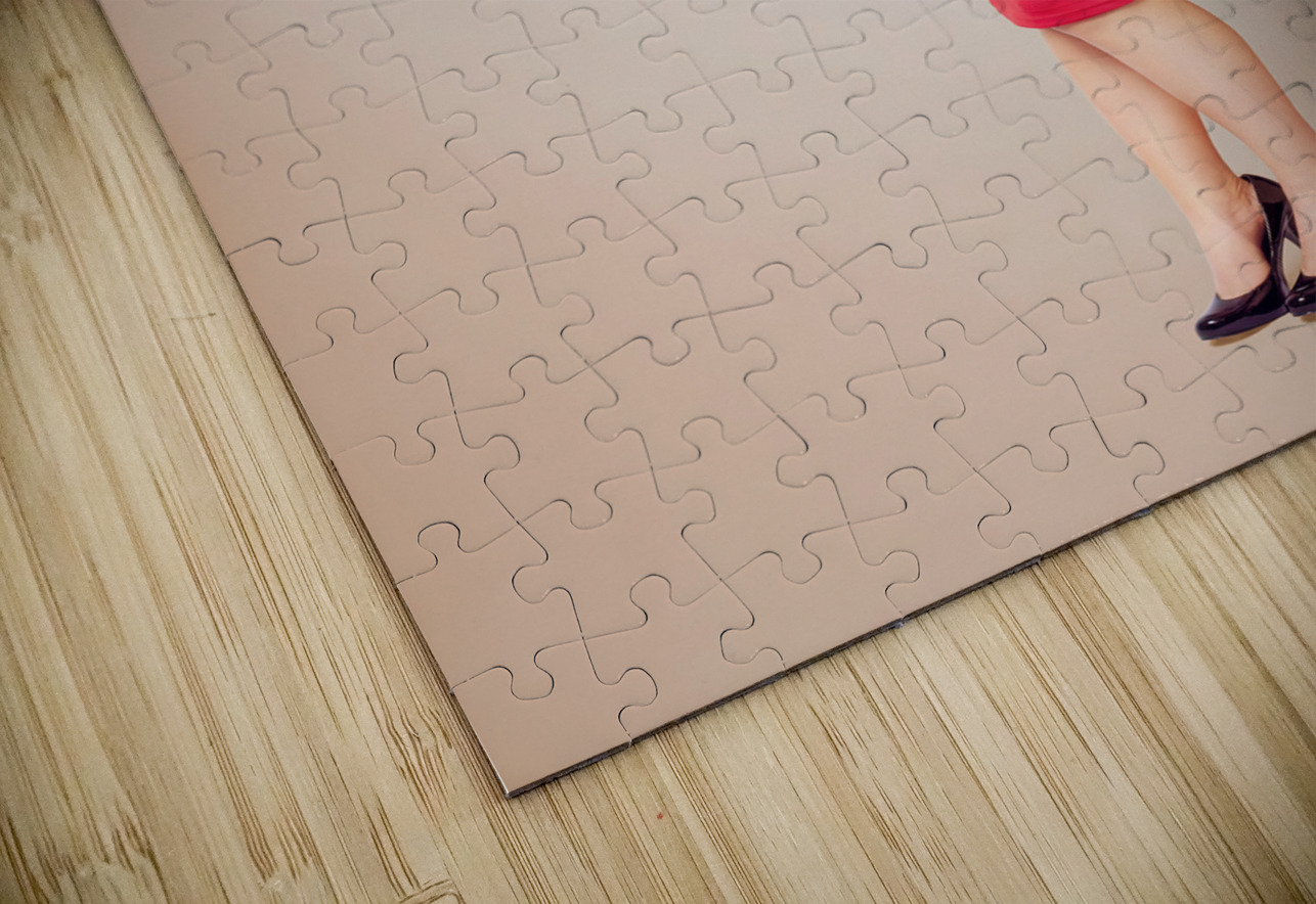 Pin-up at the disco. Vintage woman with gramophone Jorgo Puzzle