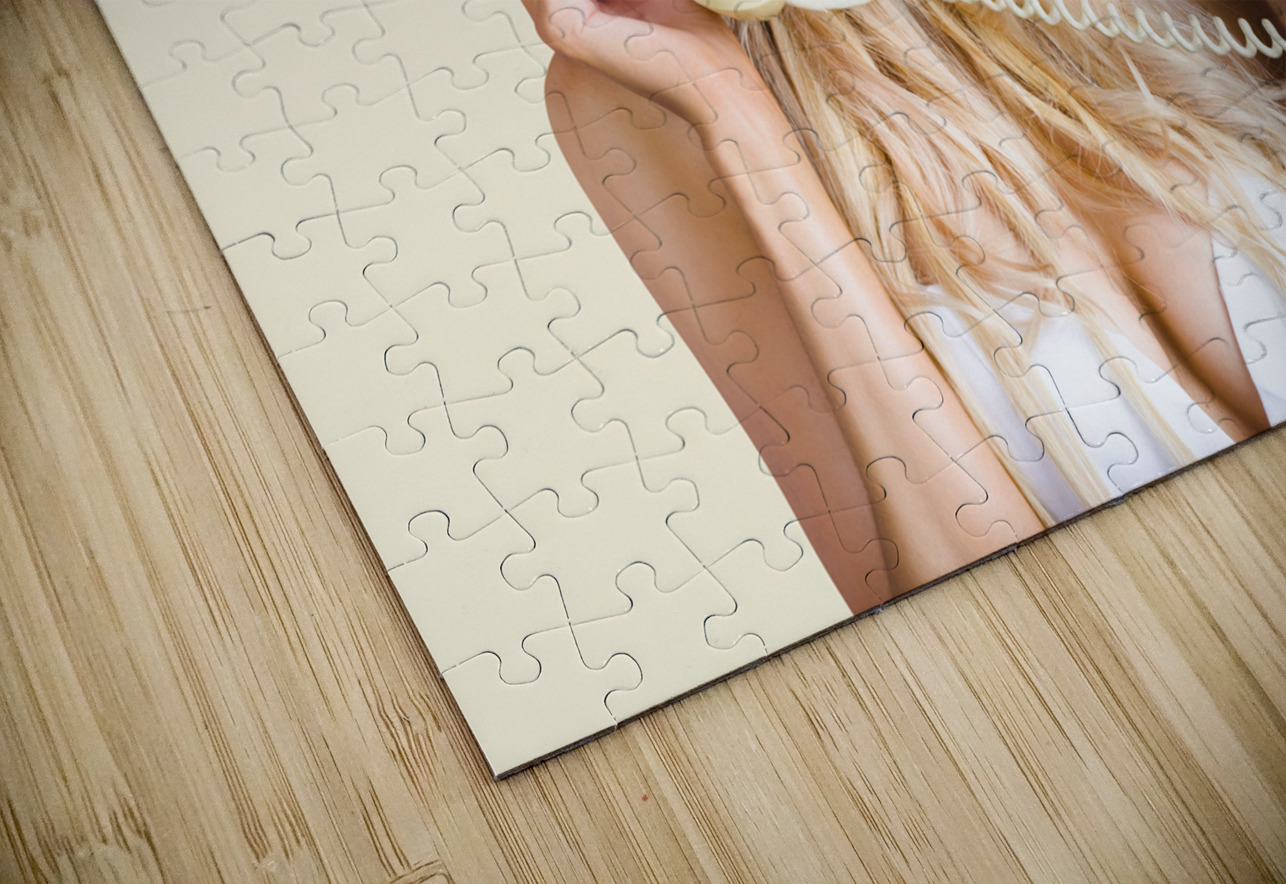 Confused woman with retro phone Jorgo Puzzle