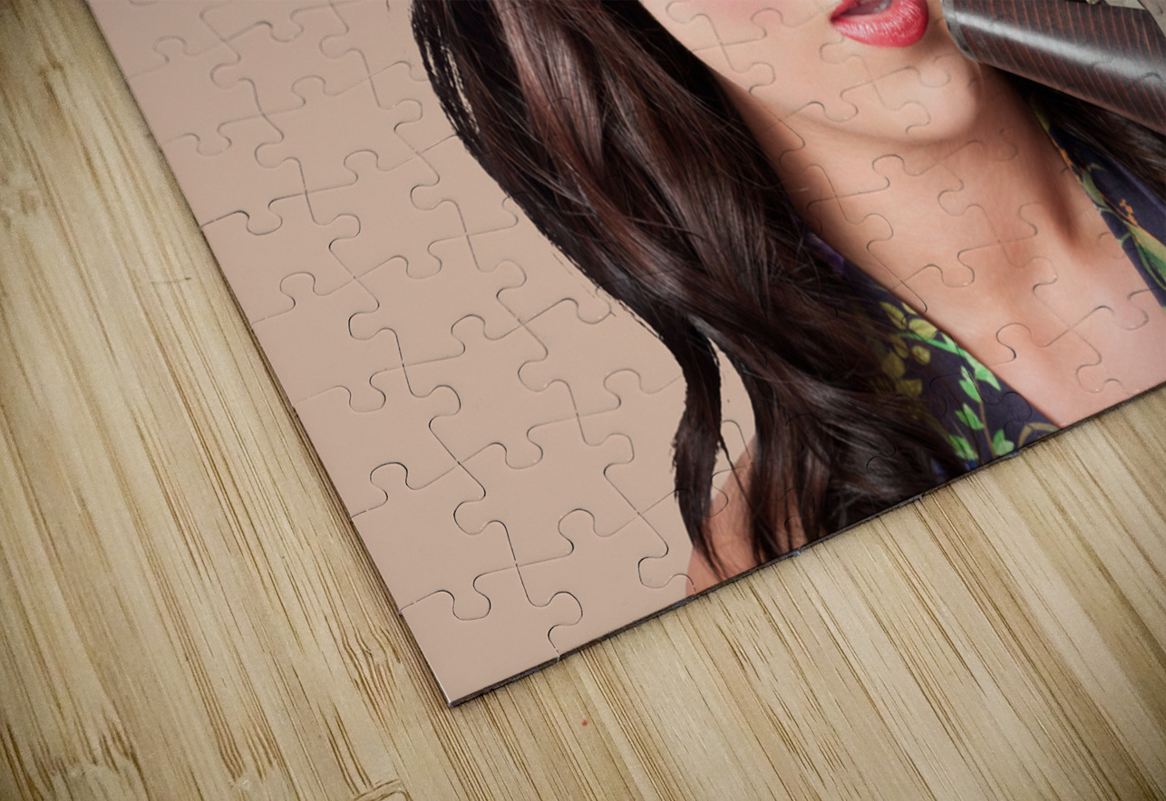 Pinup vintage woman chatting on shoe phone Jorgo Puzzle