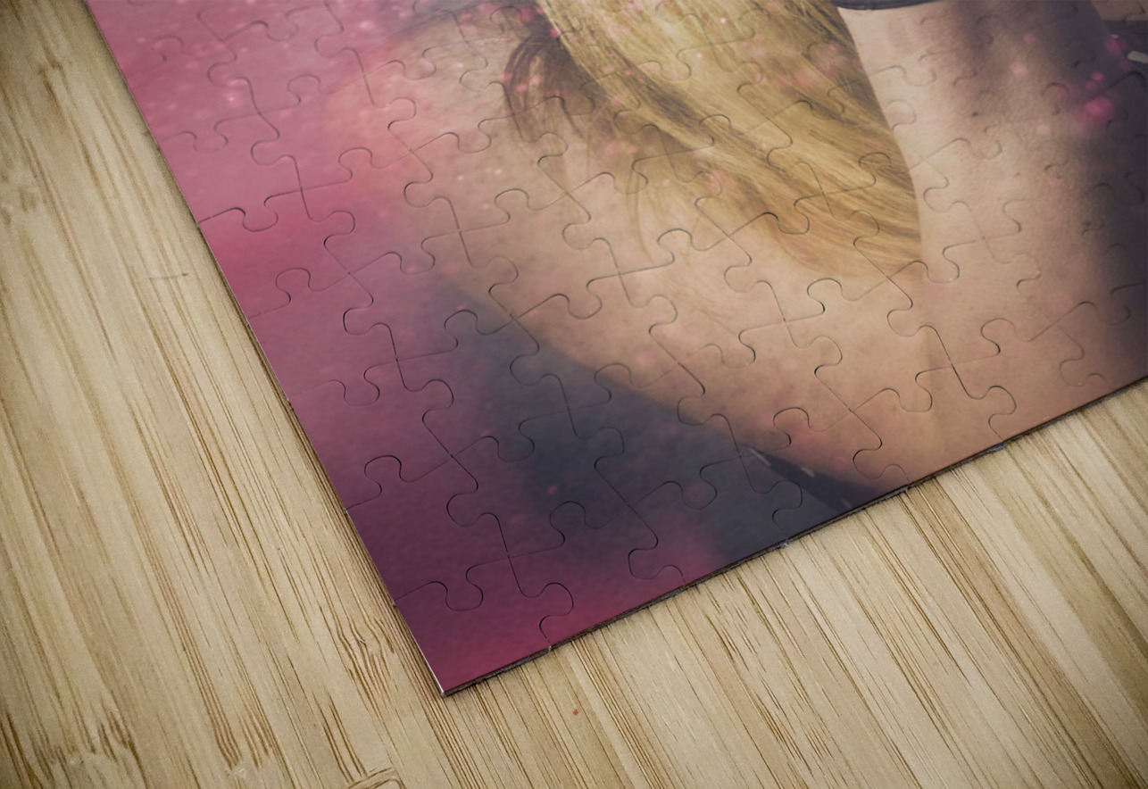 Valentine girl making wish kiss Jorgo Puzzle