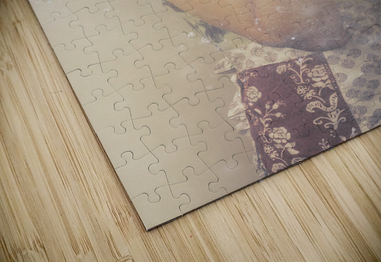 Vintage cookery girl baking with pinch of flour Jorgo Puzzle