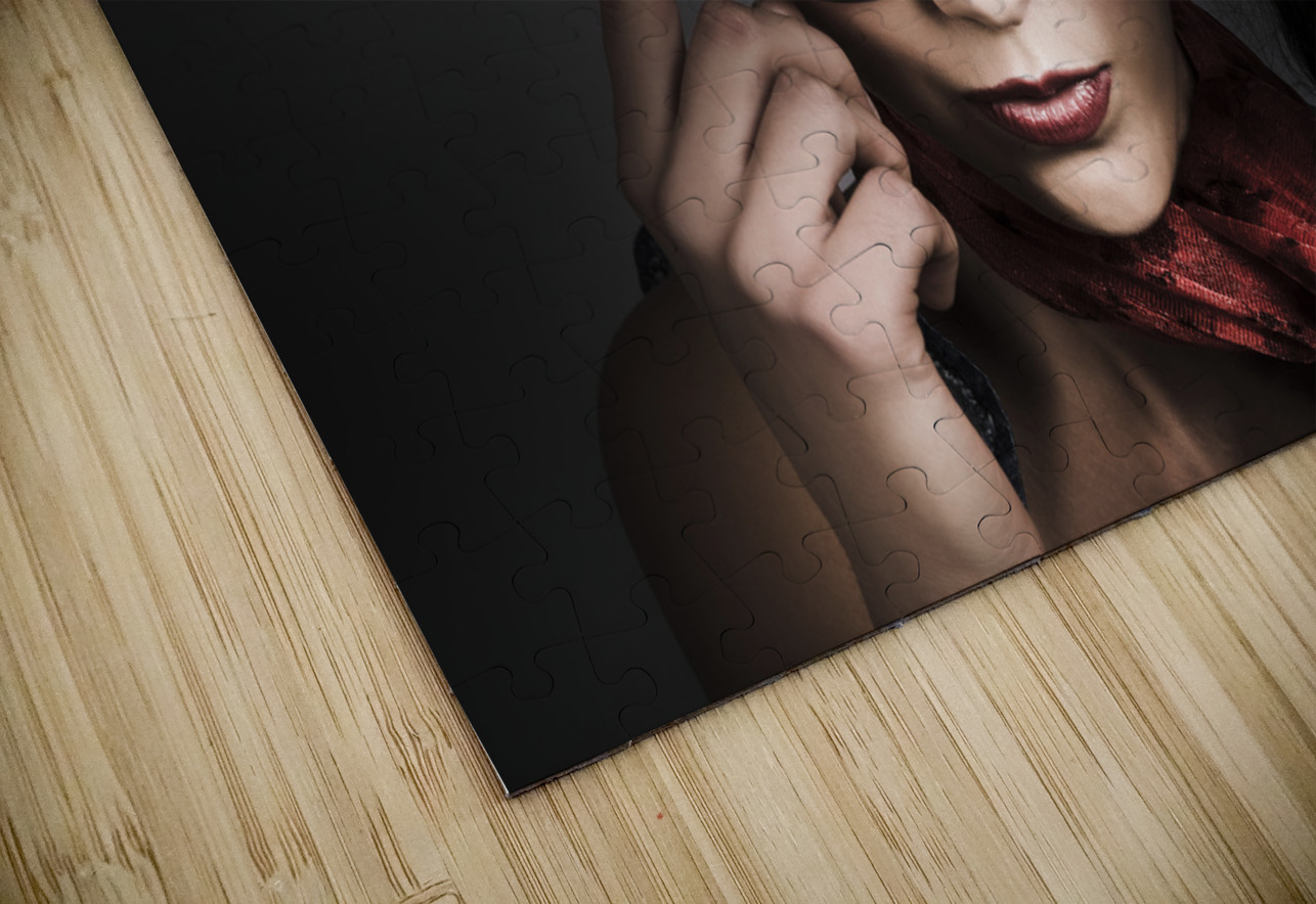 Beautiful pinup woman. Dark 50s fashion portrait Jorgo Puzzle