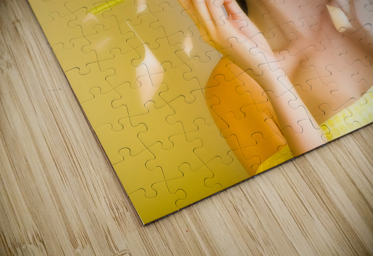 Young beautiful woman expressing feelings of love Jorgo Puzzle