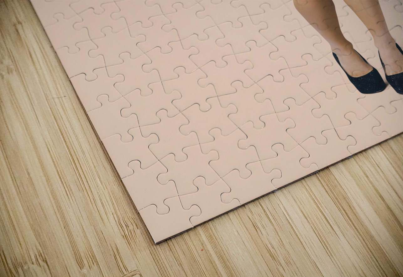 Retro pinup girl blowing travelling departure kiss Jorgo Puzzle