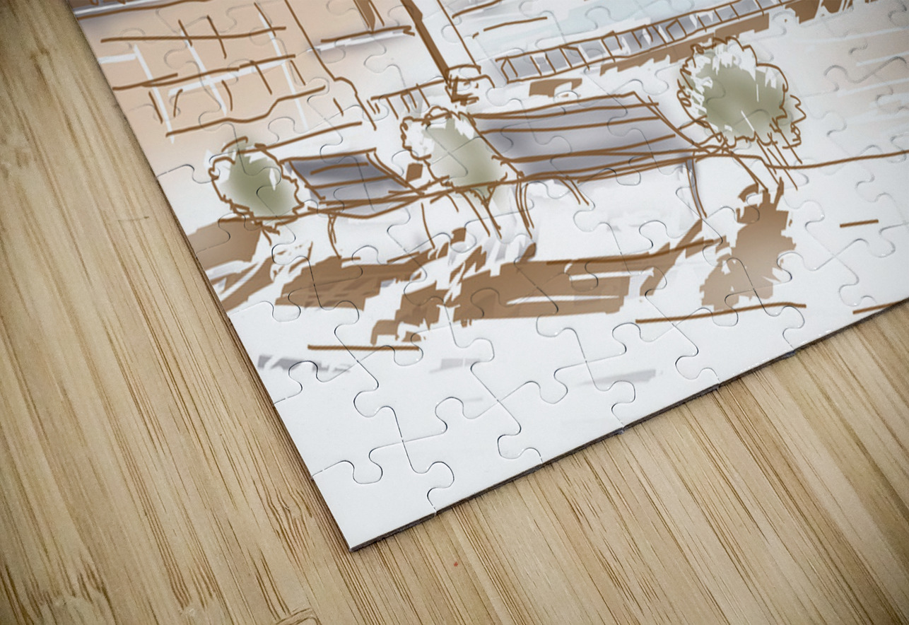 Fine art landscape sketch of Stockholm Sweden  Jorgo Puzzle