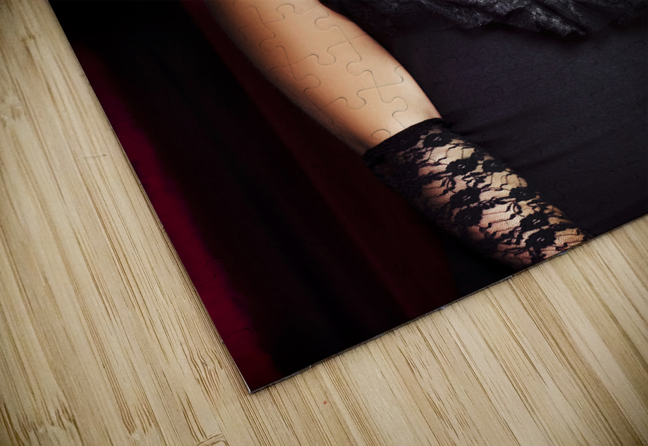 Red curtain theatre performance under spotlight Jorgo Puzzle