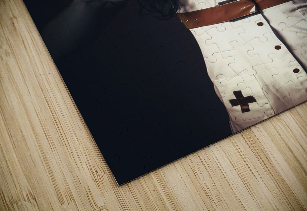 Zombie nurse holding bloody euthanasia syringe Jorgo Puzzle