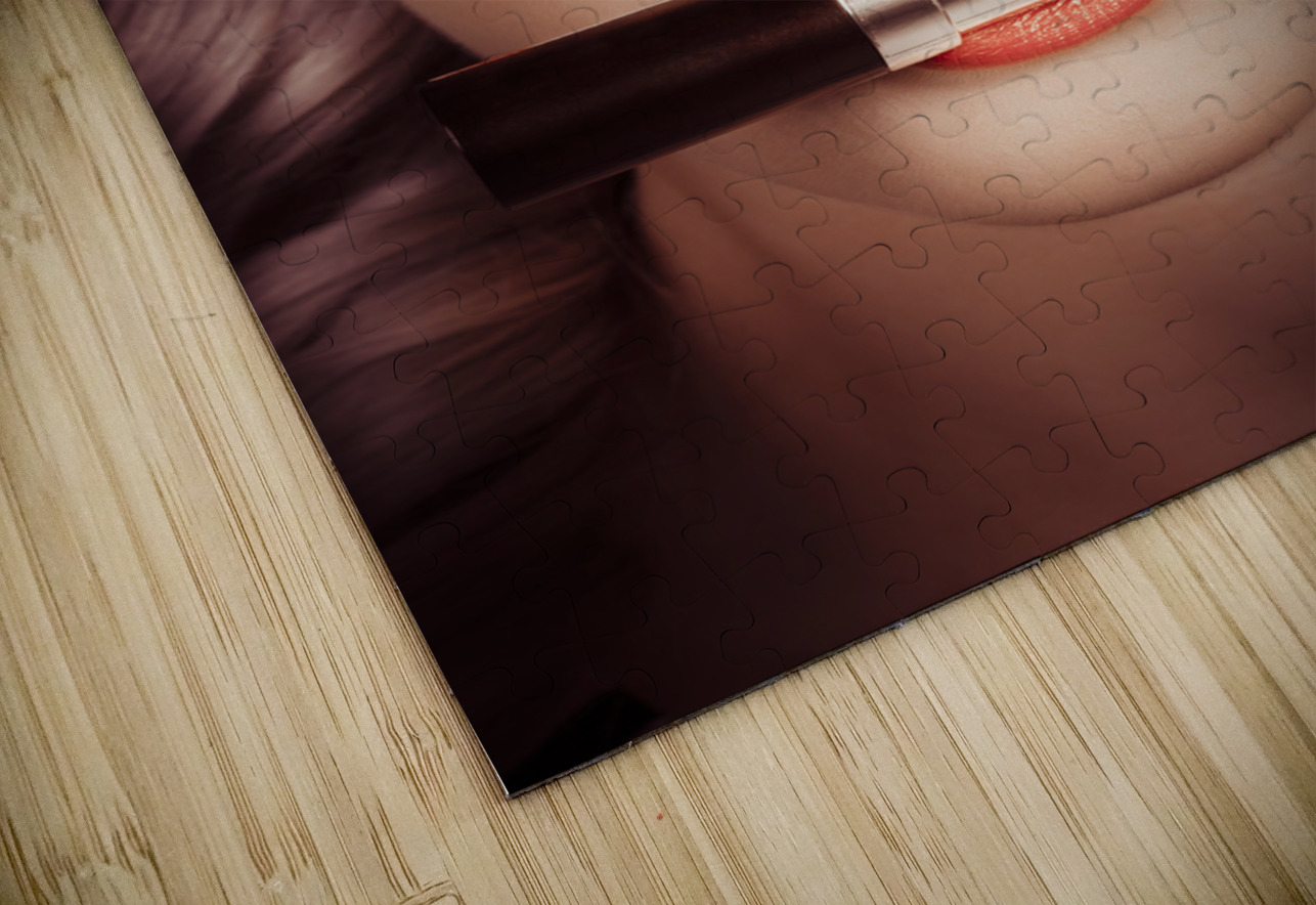 Surprised pinup girl with lipstick makeup in mouth Jorgo Puzzle