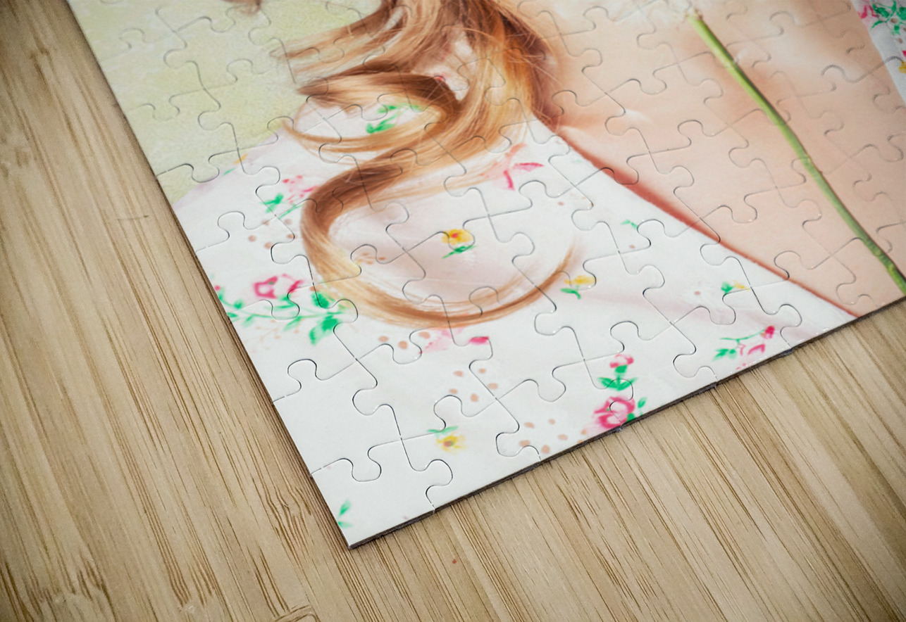 Spring Beauty. Beautiful Retro Girl Blowing Flower Jorgo Puzzle