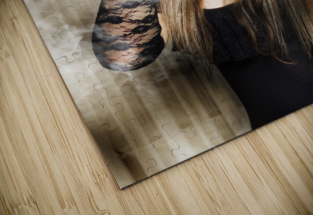 Female retro pinup model with smoke Jorgo Puzzle