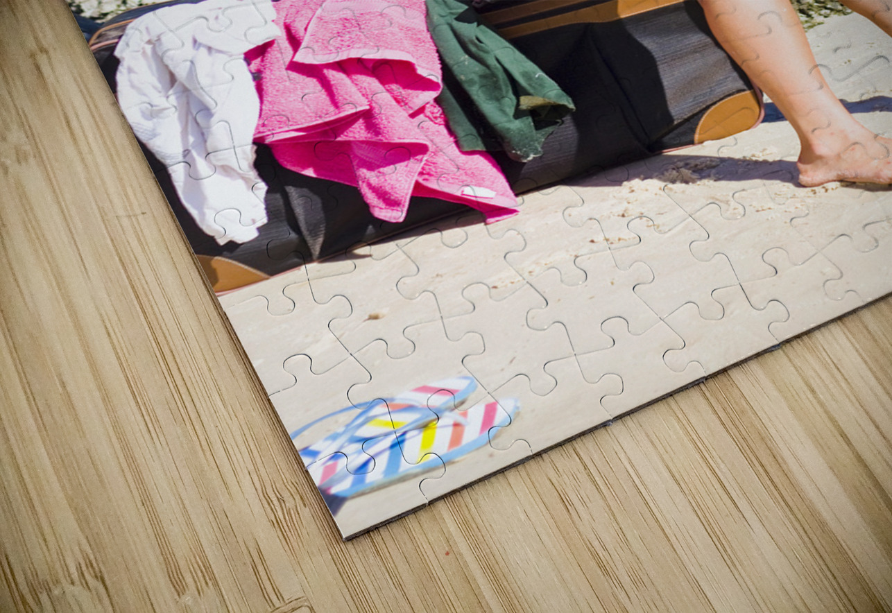 Traveling Tourist With Suitcase On Beach Vacation Jorgo Puzzle