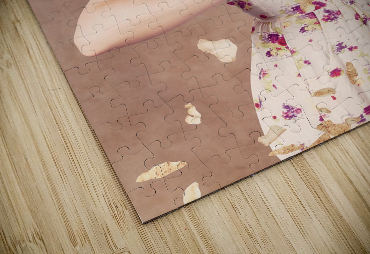 Pin-up cooking girl peeling potato. Quick recipe Jorgo Puzzle