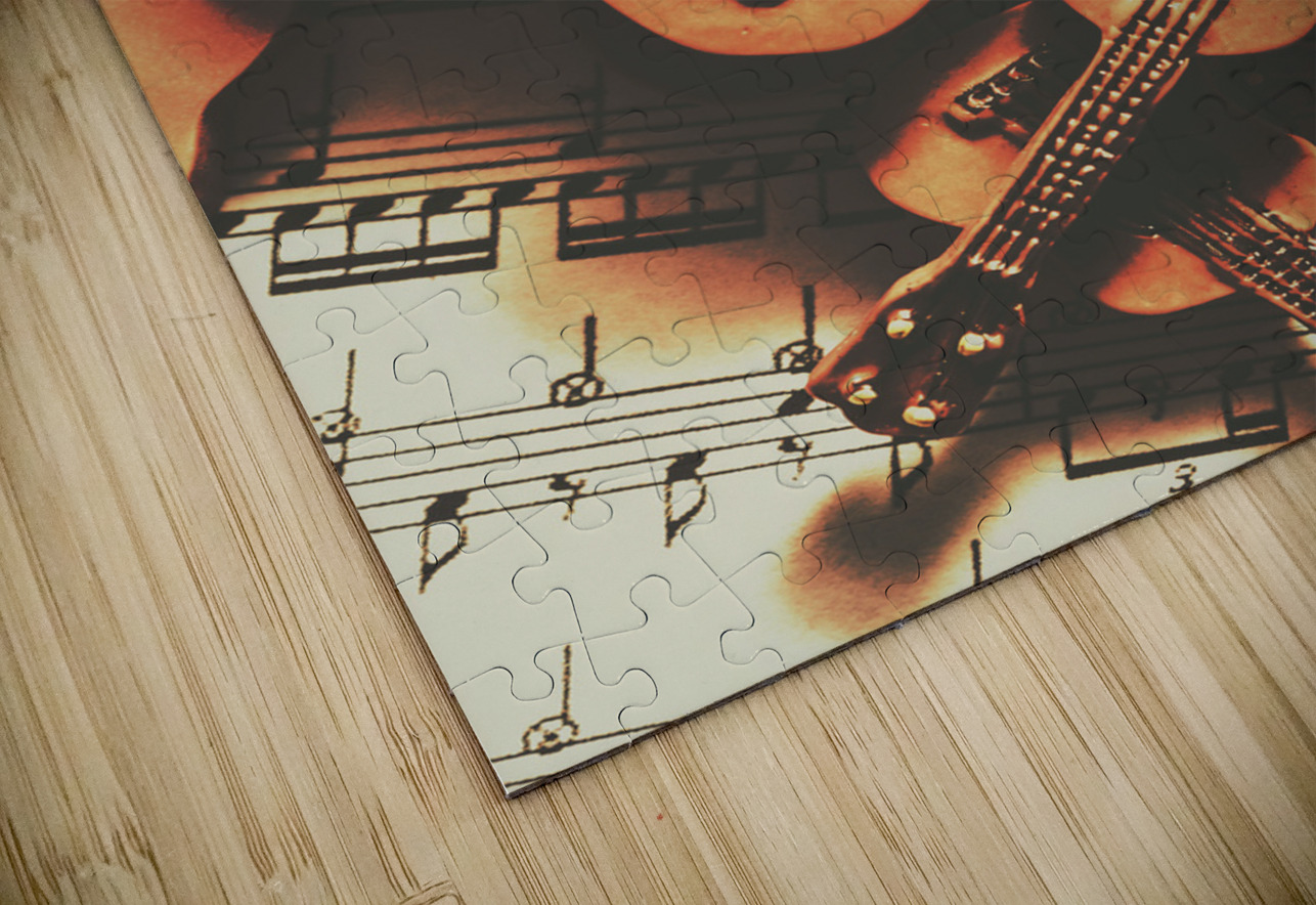 Vintage guitars on music sheet Jorgo Puzzle
