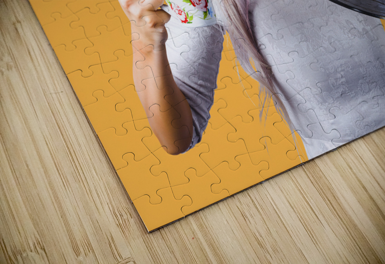 Pinup girl holding kettle and mug Jorgo Puzzle
