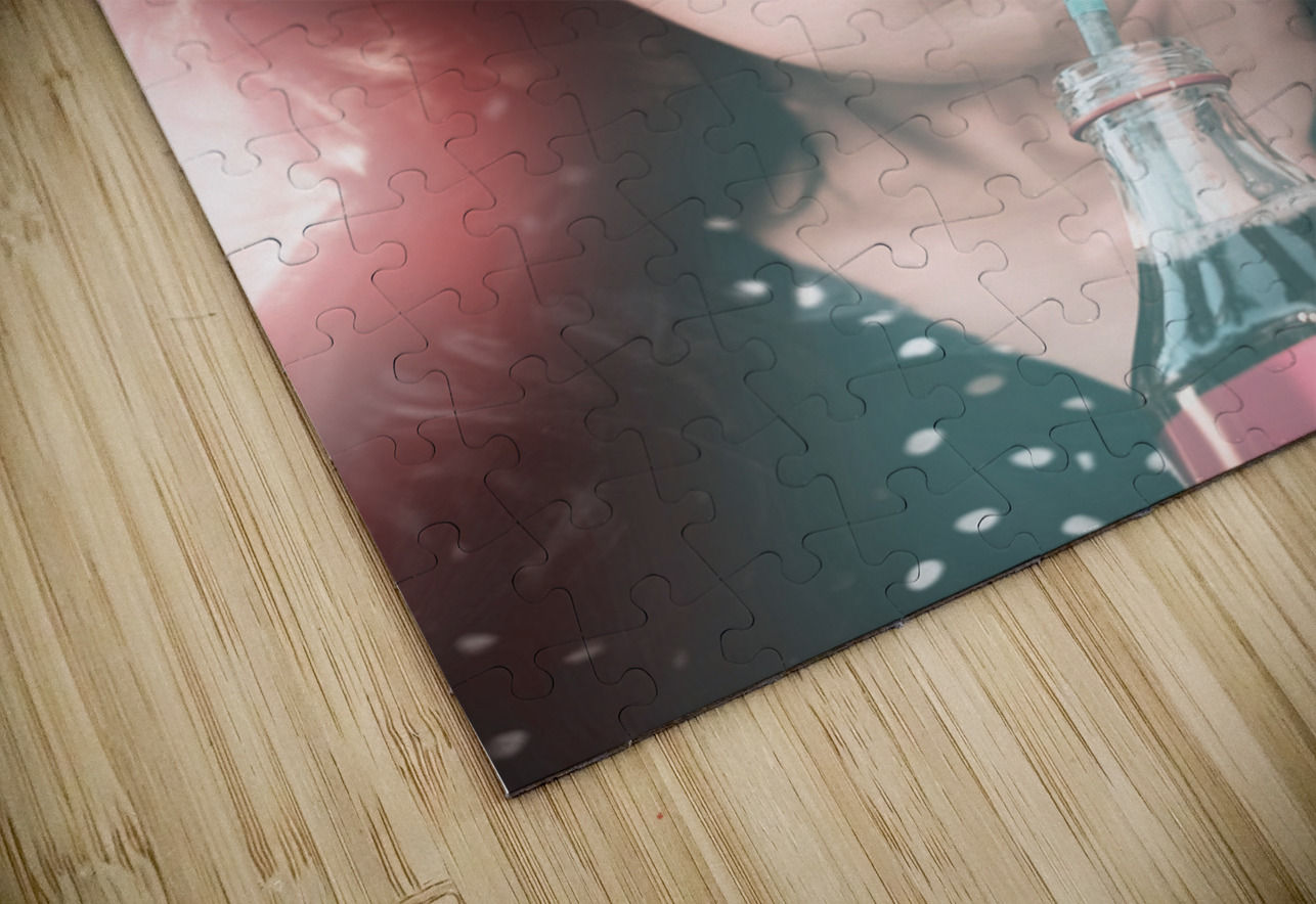 50s pin up girl drinking soda at roadside drive-in Jorgo Puzzle