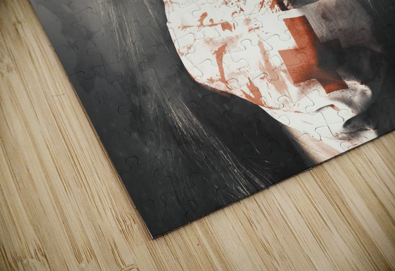 Crazy nurse of death looking at emergency sign Jorgo Puzzle