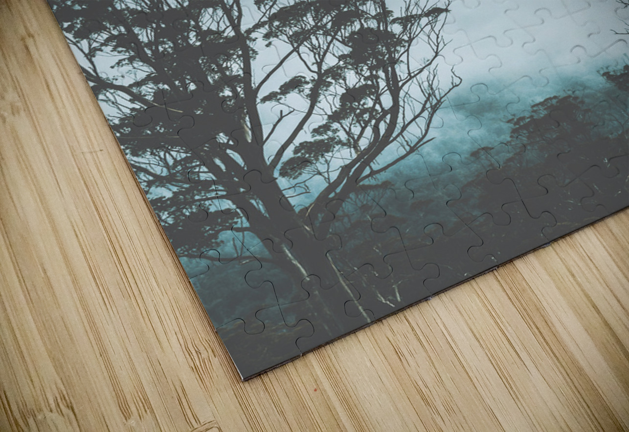 Dramatic dark blue mountain with snow and fog Jorgo Puzzle