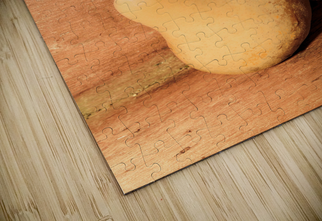 Yellow colored pears on wooden background Jorgo Puzzle