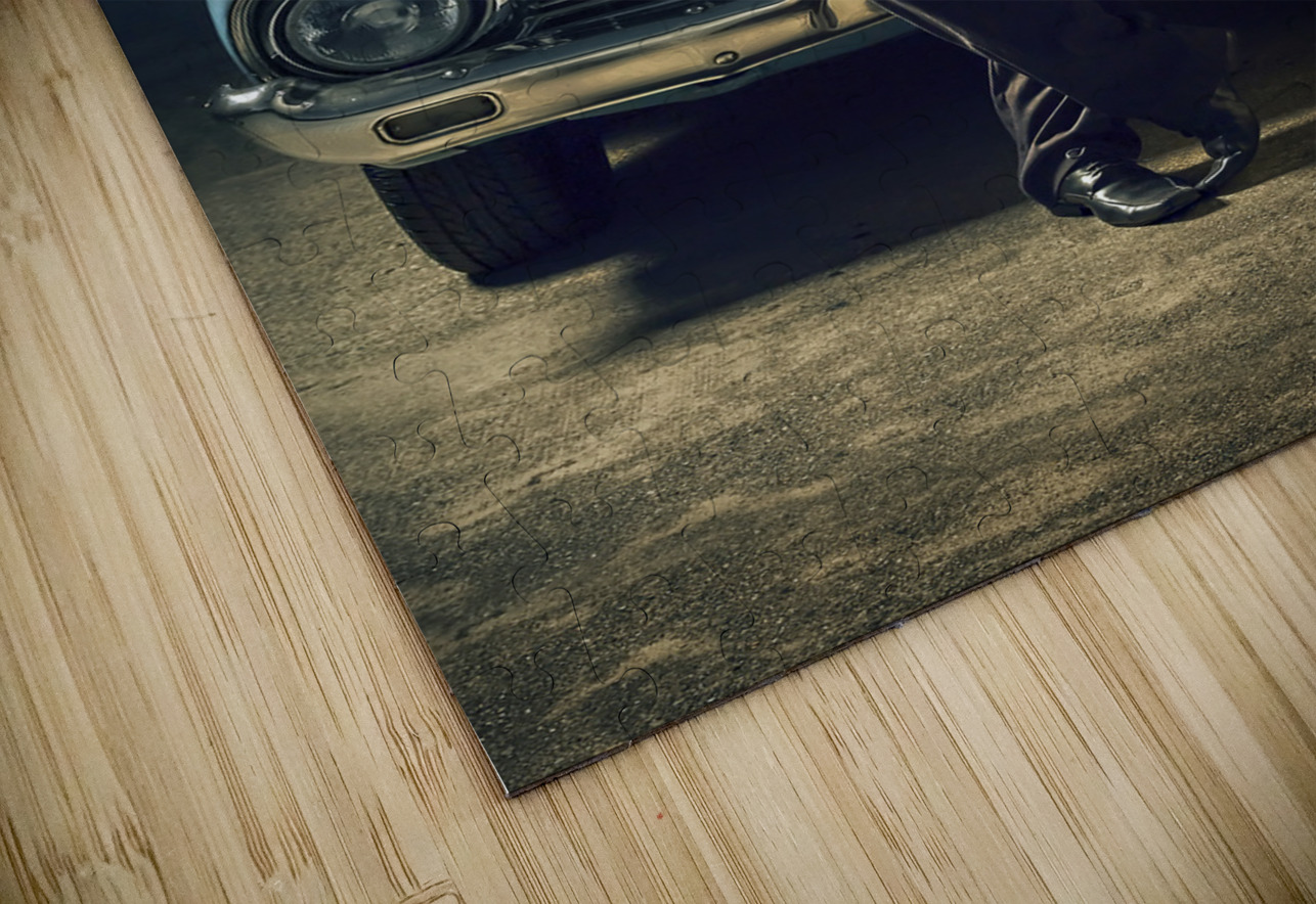 1950s private eye investigator with smoke on car Jorgo Puzzle