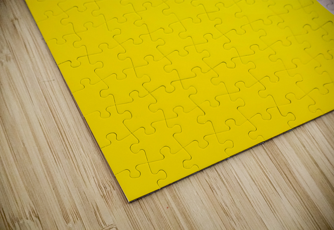 Creepy homicide girl standing undead on yellow Jorgo Puzzle