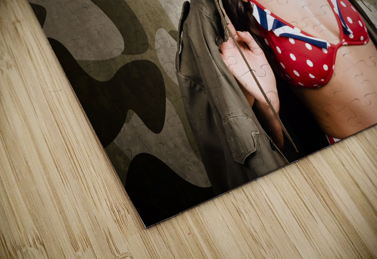 Sexy vintage army girl saluting Jorgo Puzzle