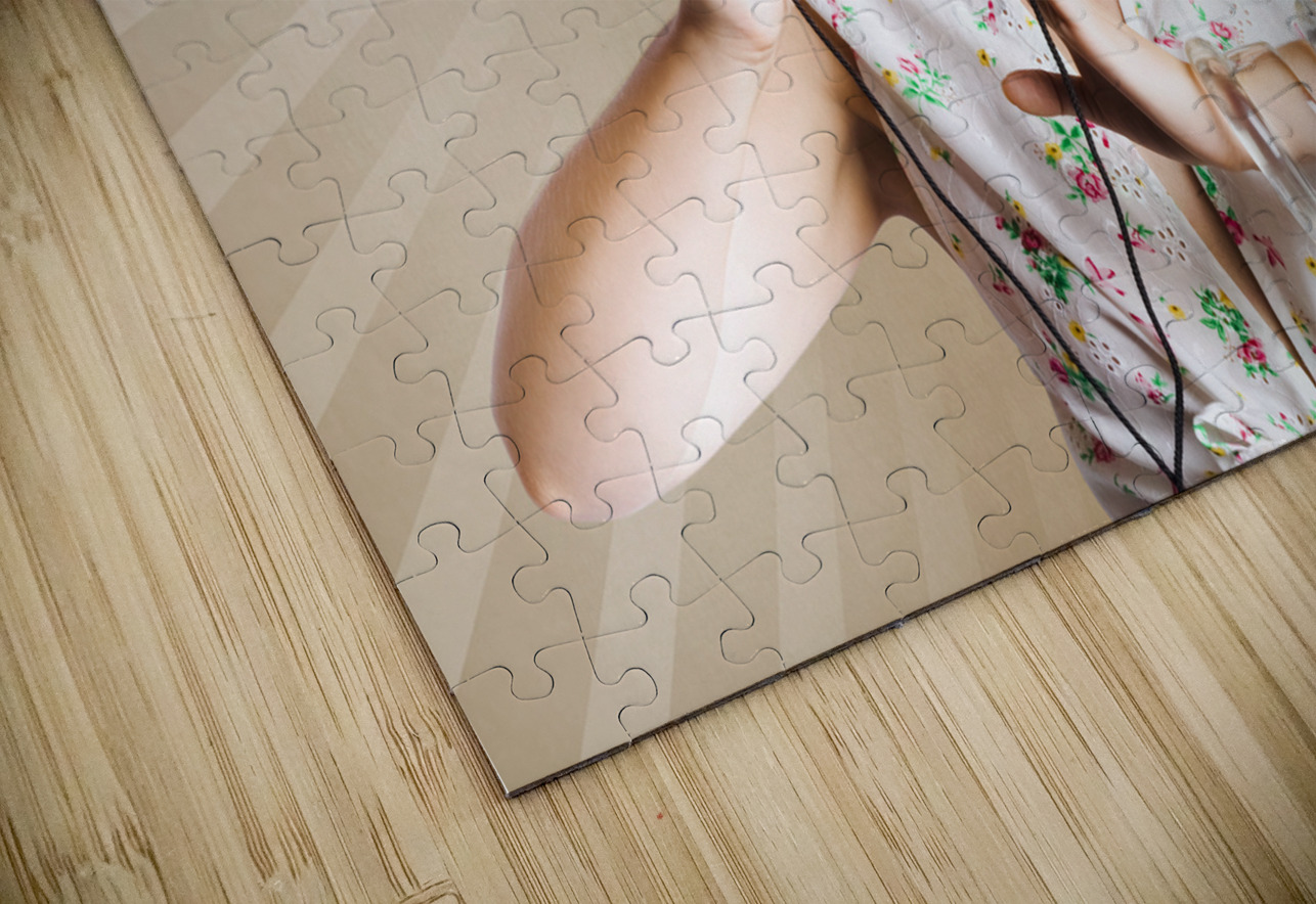 Beautiful Woman Photographer Holding Retro Camera Jorgo Puzzle