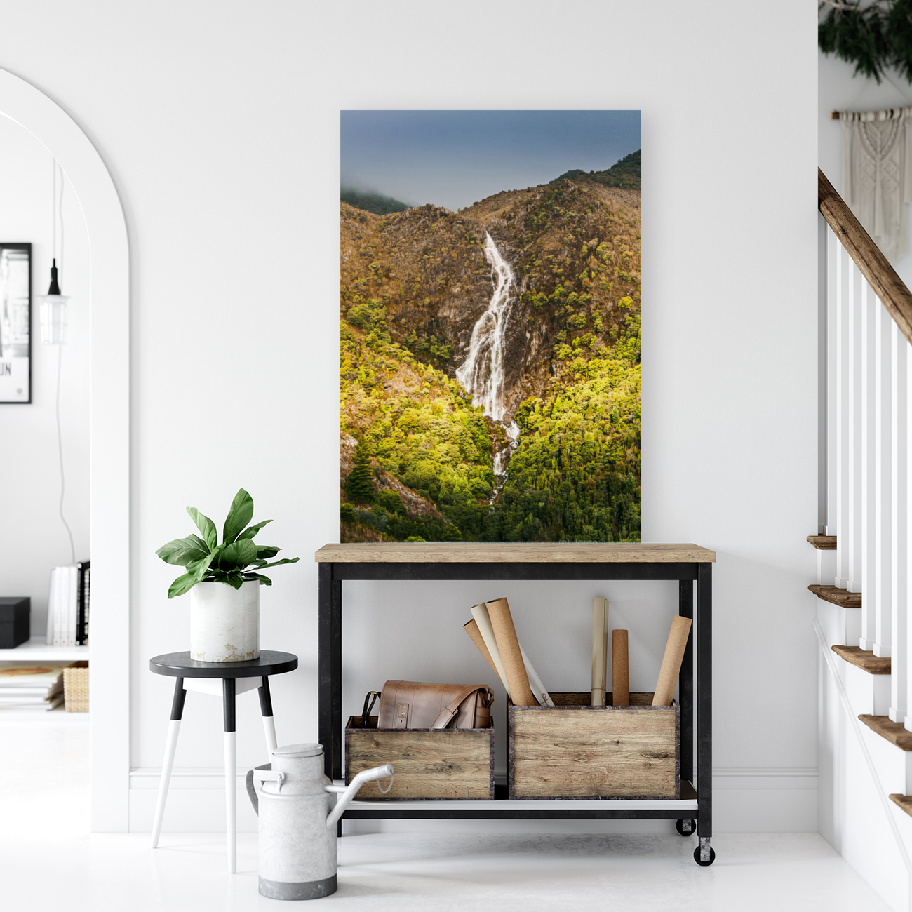 Beautiful waterfall in sunlight Art