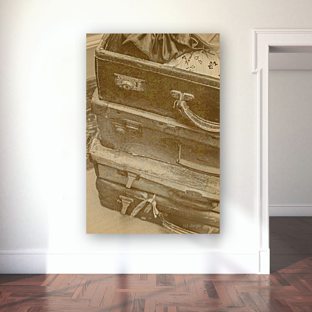 Vintage travel stack Art