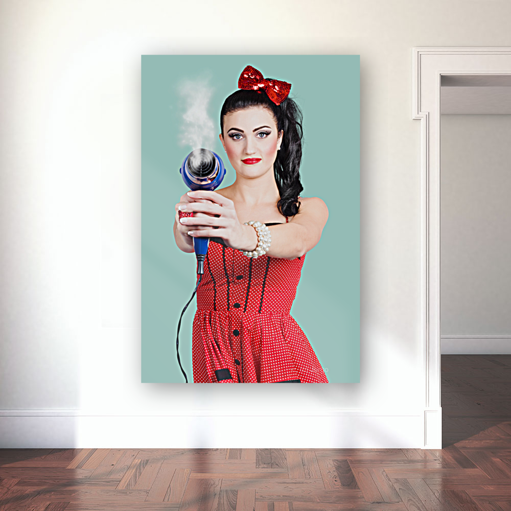 Hairdresser woman shooting a cool haircut in style Art