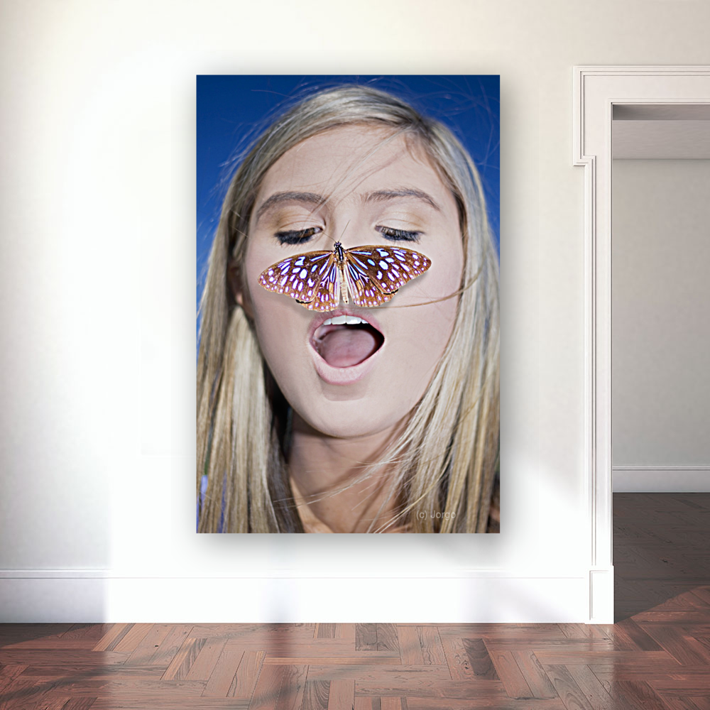 Woman With Butterfly Art