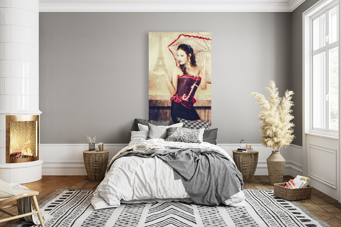 Romantic pin-up woman in the city of love Art